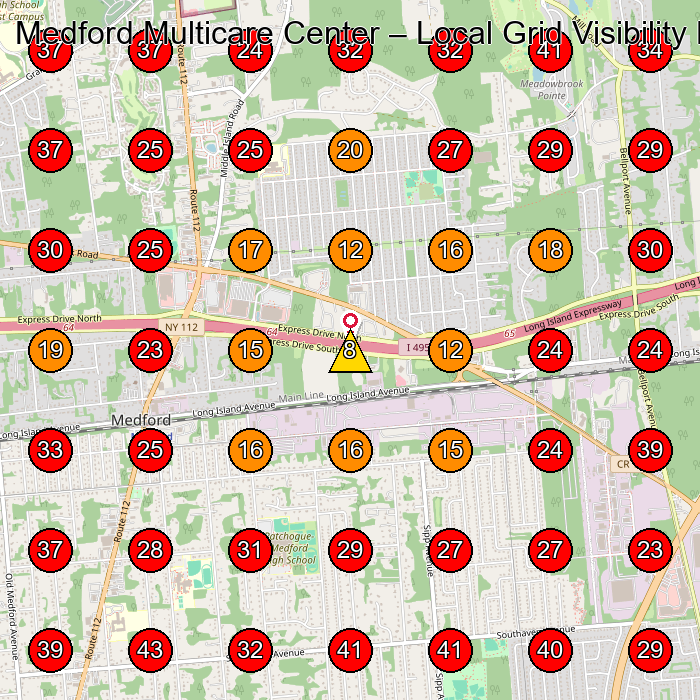 Medford Multicare Center GeoGrid visibility map for Nursing Home in Holtsville